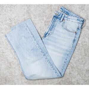 H&M Denim Straight Regular Fit High Waist Blue Jeans Womens Size 8 NWOT